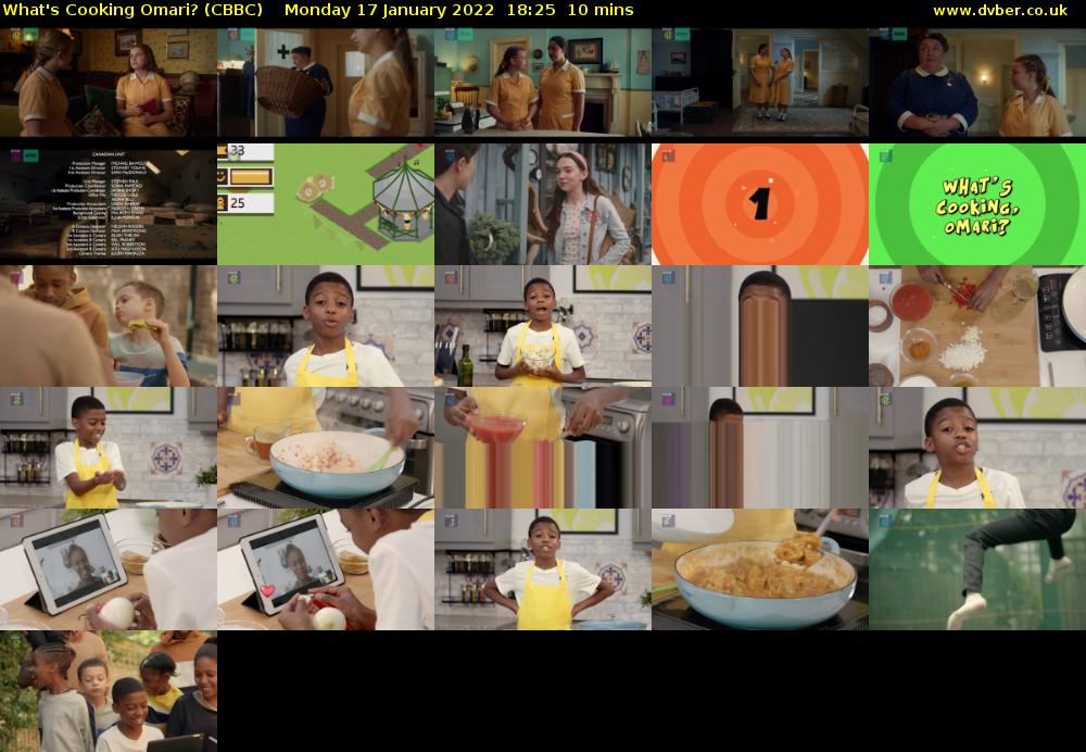 What's Cooking Omari? (CBBC) Monday 17 January 2022 18:25 - 18:35