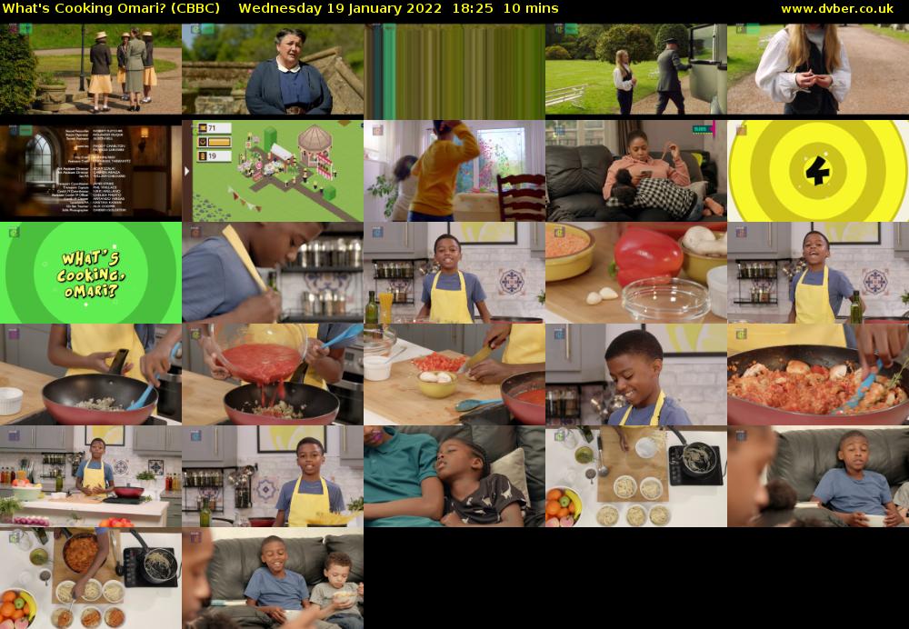 What's Cooking Omari? (CBBC) Wednesday 19 January 2022 18:25 - 18:35