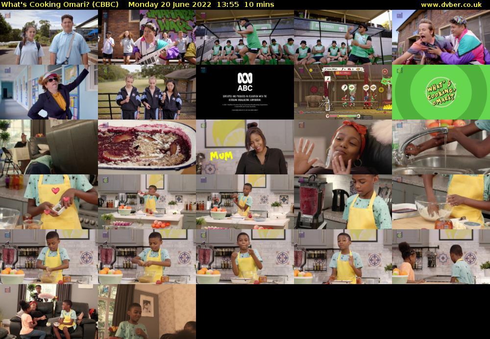 What's Cooking Omari? (CBBC) Monday 20 June 2022 13:55 - 14:05