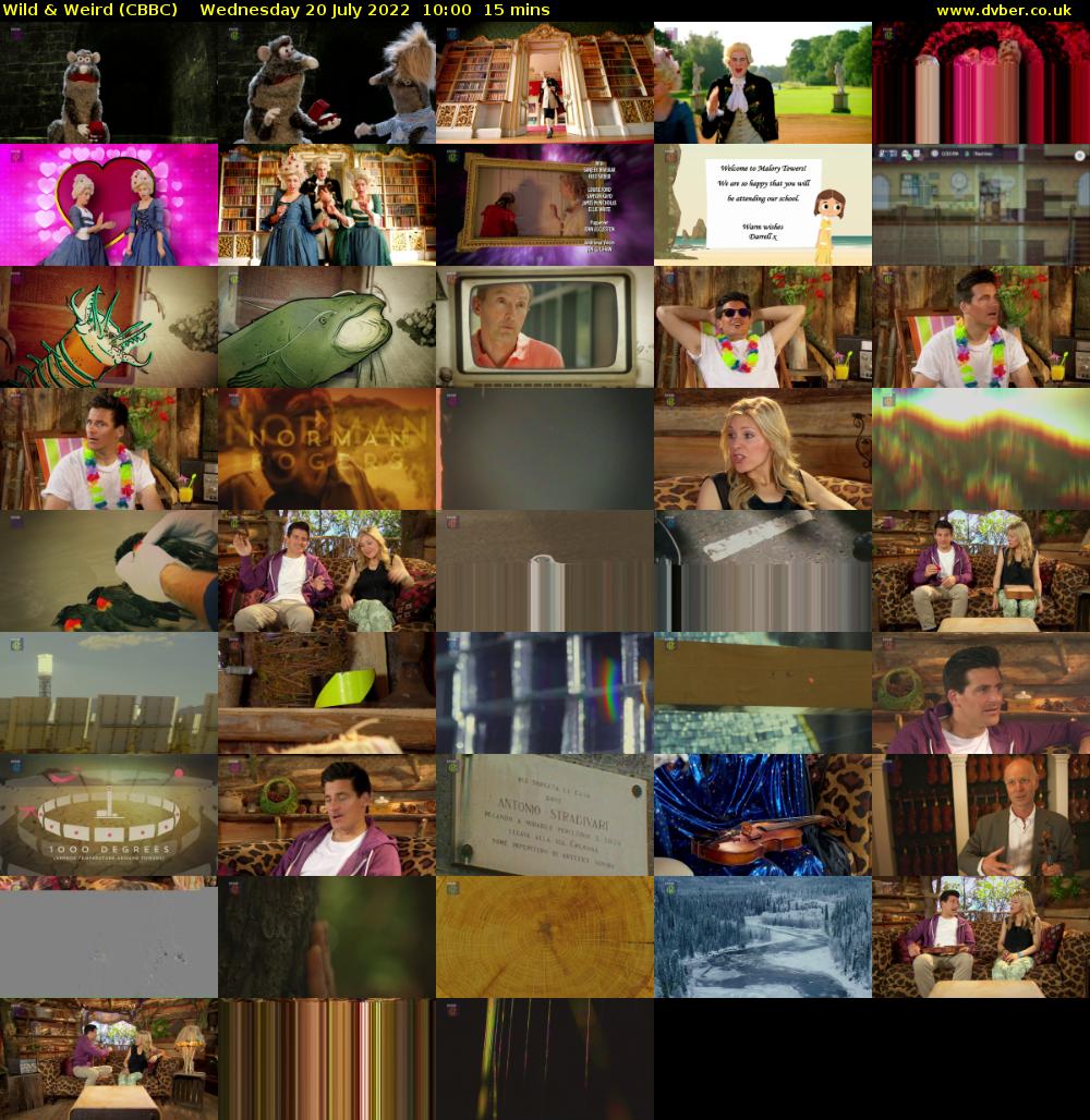 Wild & Weird (CBBC) Wednesday 20 July 2022 10:00 - 10:15