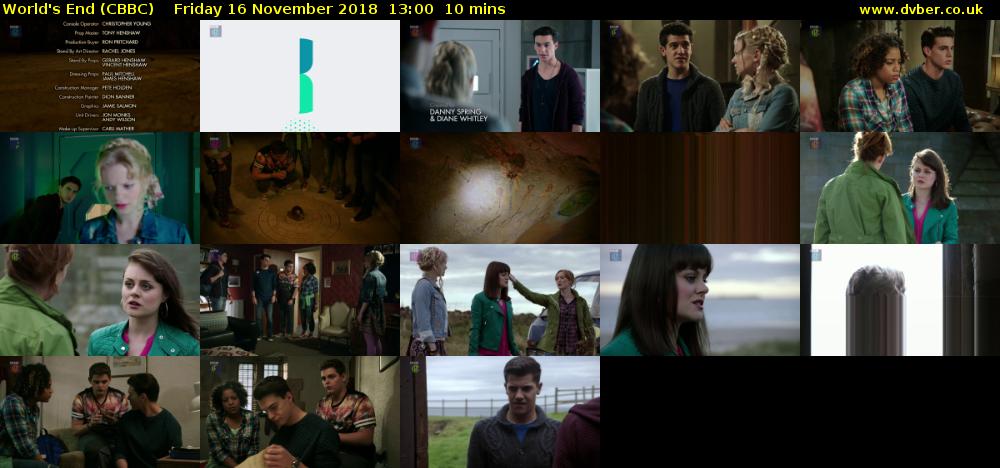 World's End (CBBC) Friday 16 November 2018 13:00 - 13:10