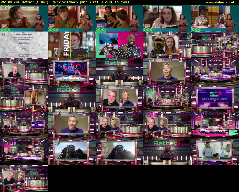 Would You Rather (CBBC) Wednesday 9 June 2021 15:00 - 15:15