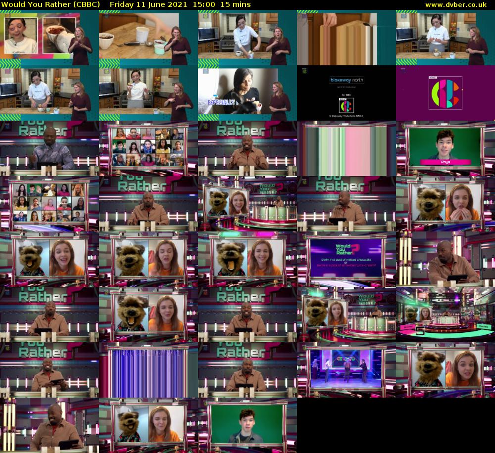 Would You Rather (CBBC) Friday 11 June 2021 15:00 - 15:15