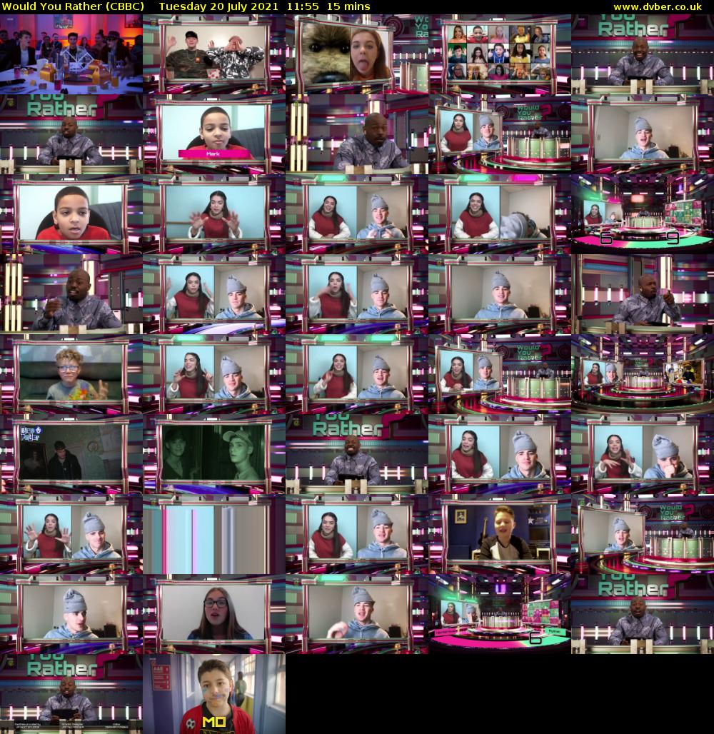 Would You Rather (CBBC) Tuesday 20 July 2021 11:55 - 12:10