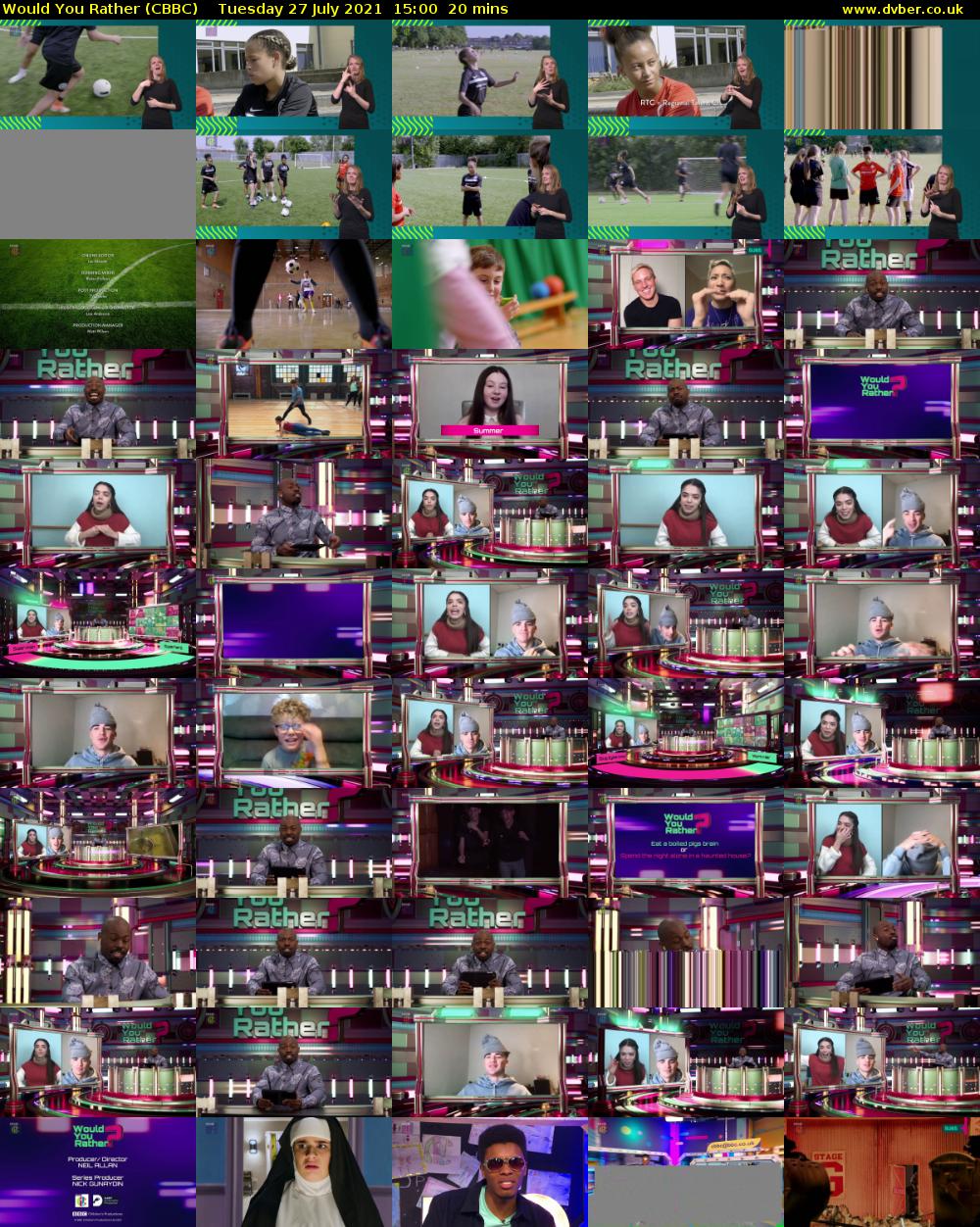 Would You Rather (CBBC) Tuesday 27 July 2021 15:00 - 15:20