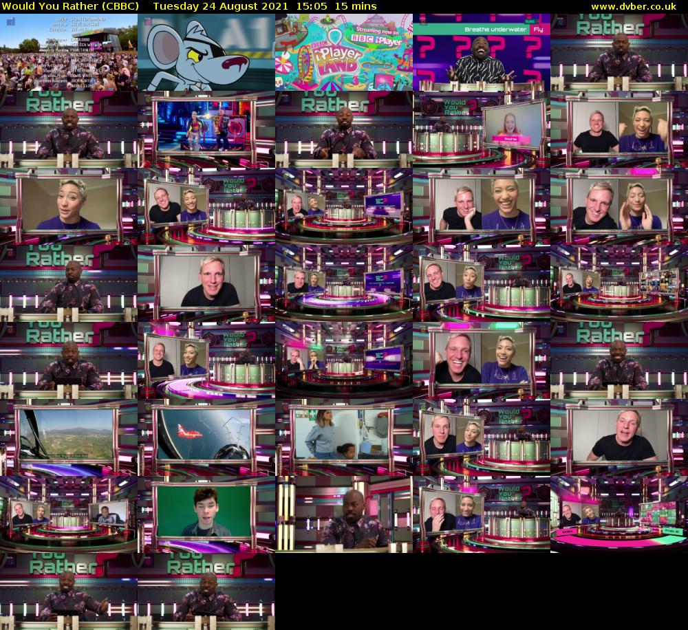Would You Rather (CBBC) Tuesday 24 August 2021 15:05 - 15:20