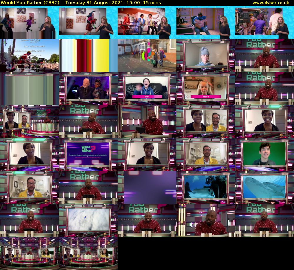 Would You Rather (CBBC) Tuesday 31 August 2021 15:00 - 15:15
