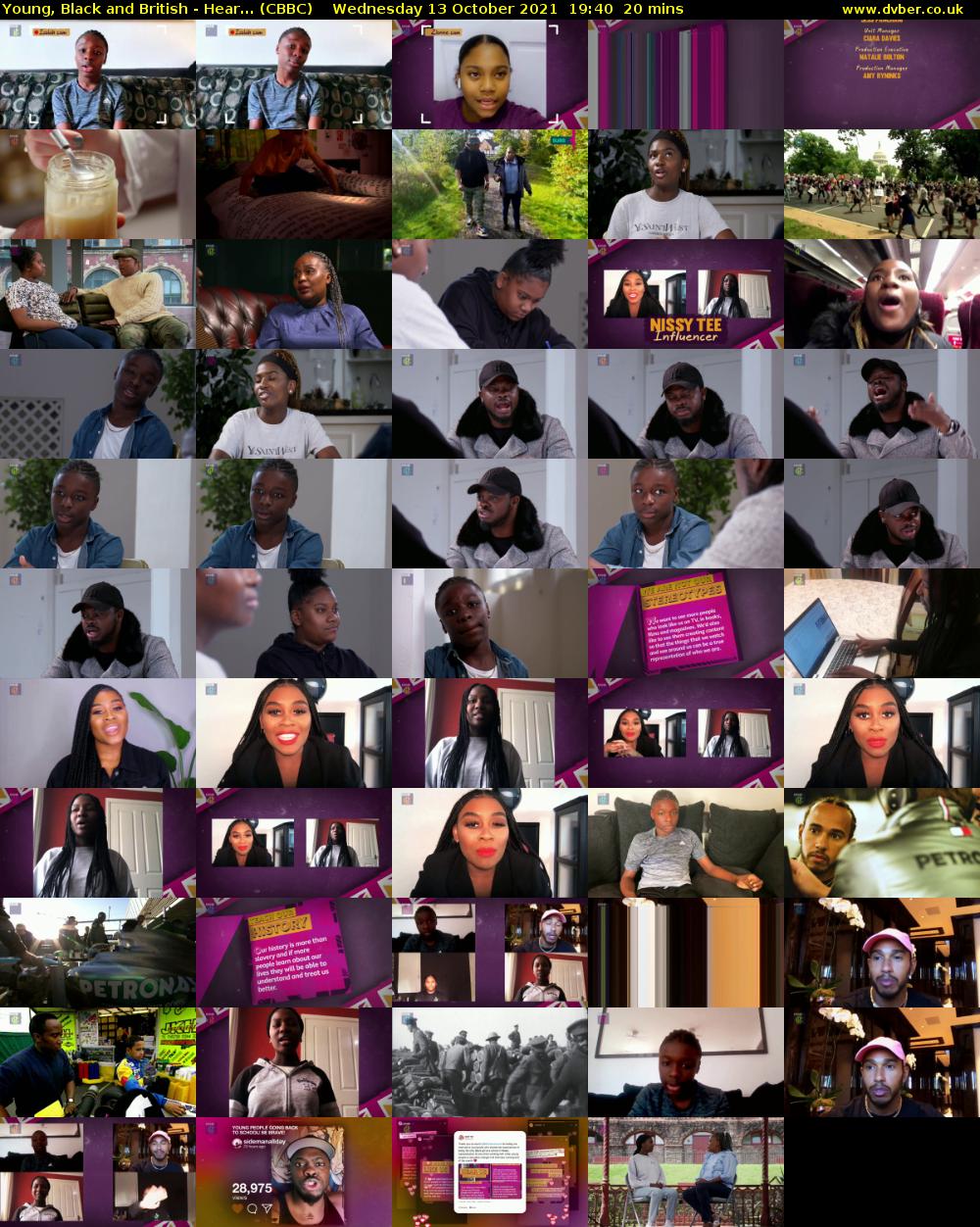 Young, Black and British - Hear... (CBBC) Wednesday 13 October 2021 19:40 - 20:00