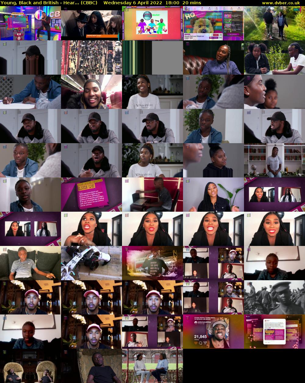 Young, Black and British - Hear... (CBBC) Wednesday 6 April 2022 18:00 - 18:20