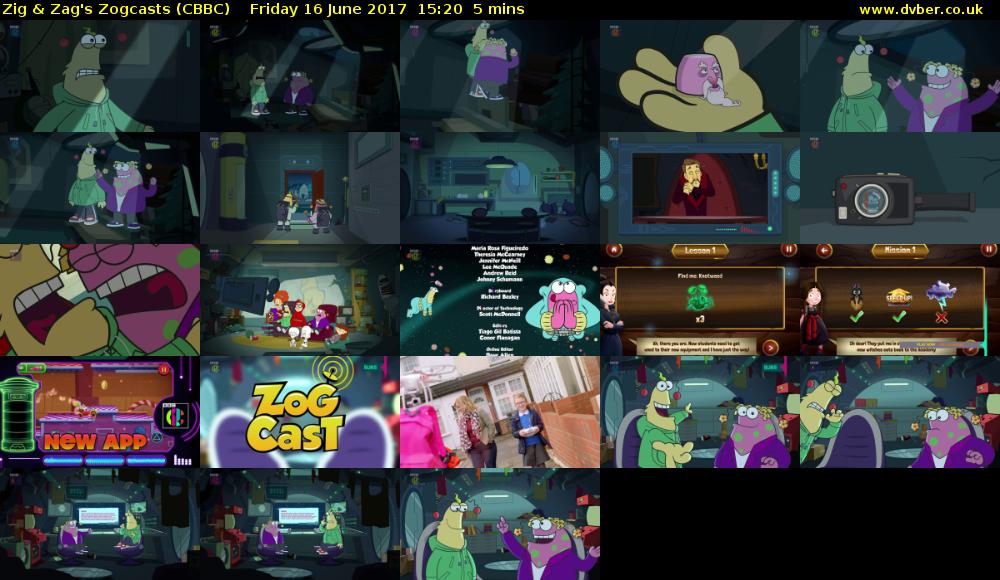 Zig & Zag's Zogcasts (CBBC) Friday 16 June 2017 15:20 - 15:25
