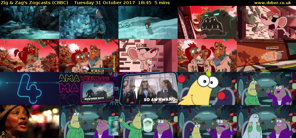 Zig & Zag's Zogcasts (CBBC) Tuesday 31 October 2017 18:45 - 18:50