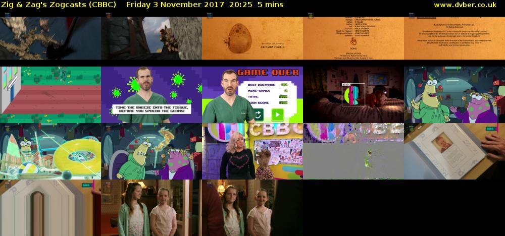 Zig & Zag's Zogcasts (CBBC) Friday 3 November 2017 20:25 - 20:30