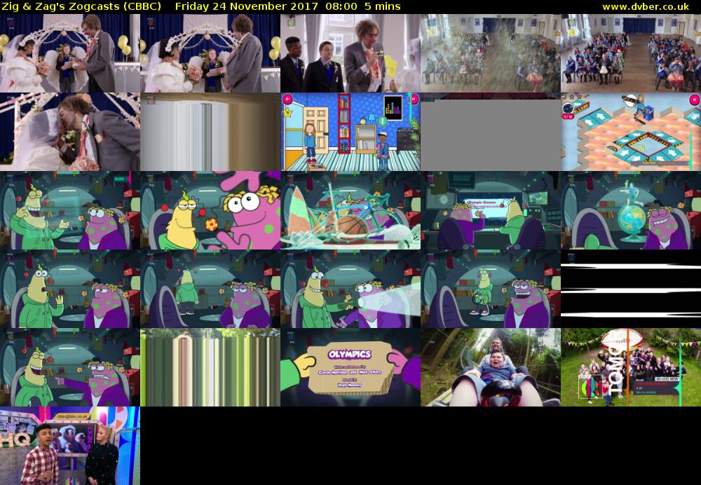 Zig & Zag's Zogcasts (CBBC) Friday 24 November 2017 08:00 - 08:05
