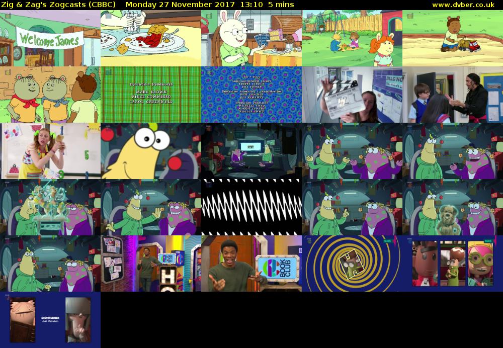 Zig & Zag's Zogcasts (CBBC) Monday 27 November 2017 13:10 - 13:15
