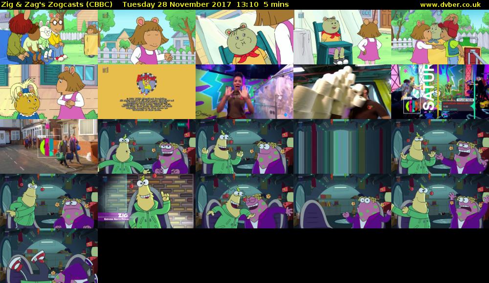 Zig & Zag's Zogcasts (CBBC) Tuesday 28 November 2017 13:10 - 13:15