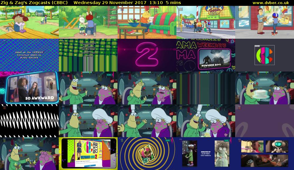 Zig & Zag's Zogcasts (CBBC) Wednesday 29 November 2017 13:10 - 13:15
