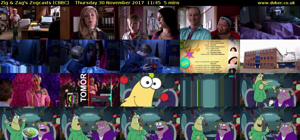 Zig & Zag's Zogcasts (CBBC) Thursday 30 November 2017 11:45 - 11:50