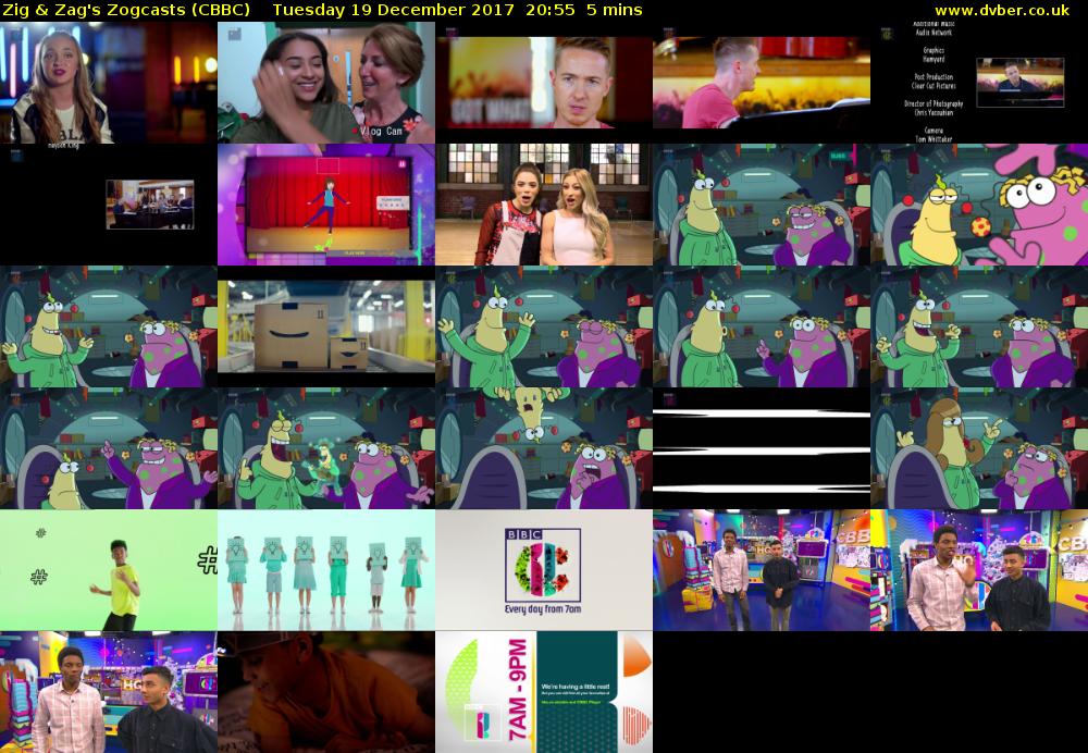 Zig & Zag's Zogcasts (CBBC) Tuesday 19 December 2017 20:55 - 21:00