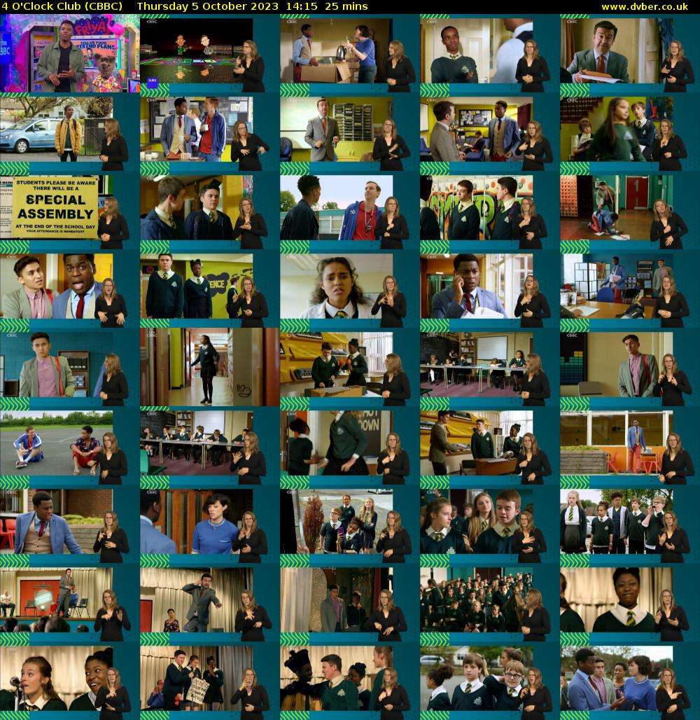 4 O'Clock Club (CBBC) Thursday 5 October 2023 14:15 - 14:40