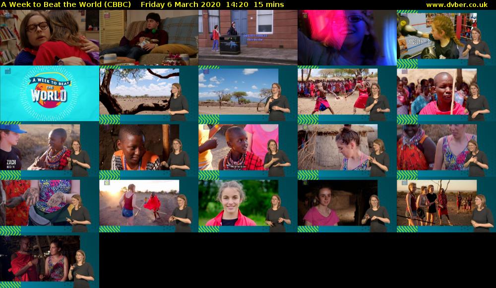A Week to Beat the World (CBBC) Friday 6 March 2020 14:20 - 14:35