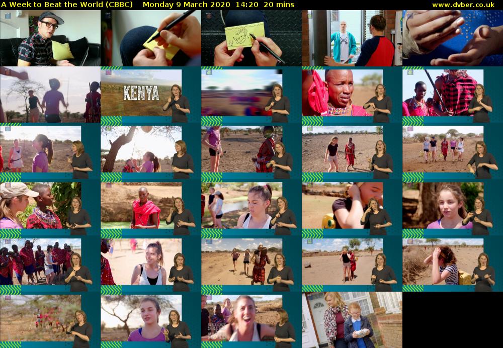 A Week to Beat the World (CBBC) Monday 9 March 2020 14:20 - 14:40