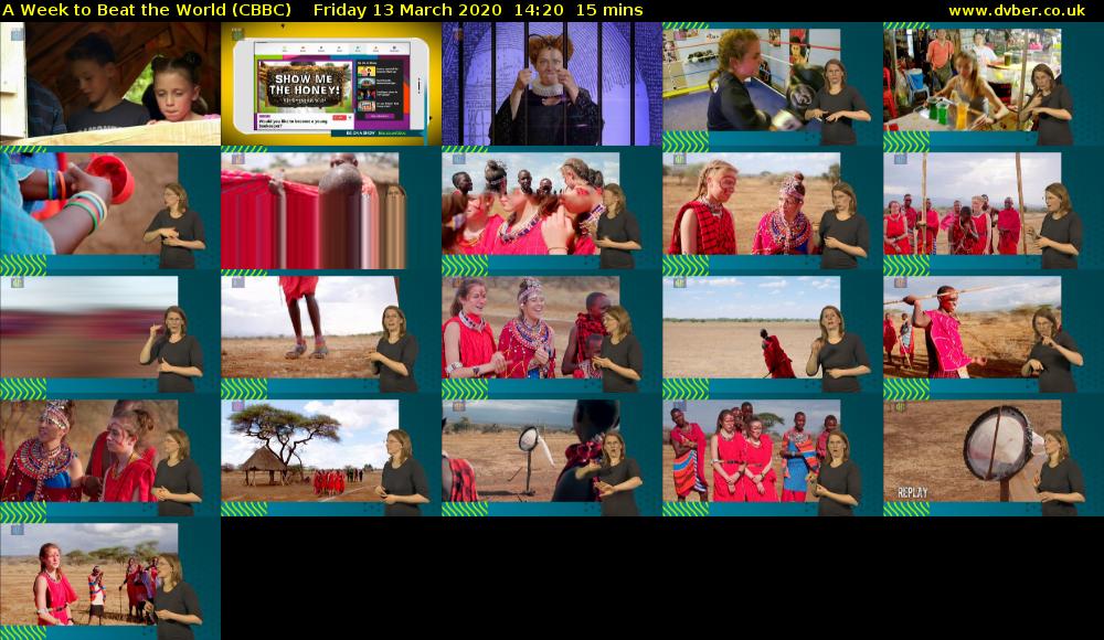 A Week to Beat the World (CBBC) Friday 13 March 2020 14:20 - 14:35