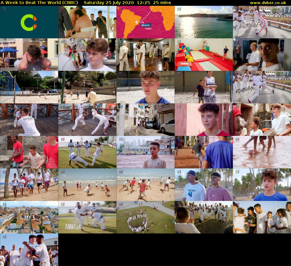 A Week to Beat the World (CBBC) Saturday 25 July 2020 12:25 - 12:50