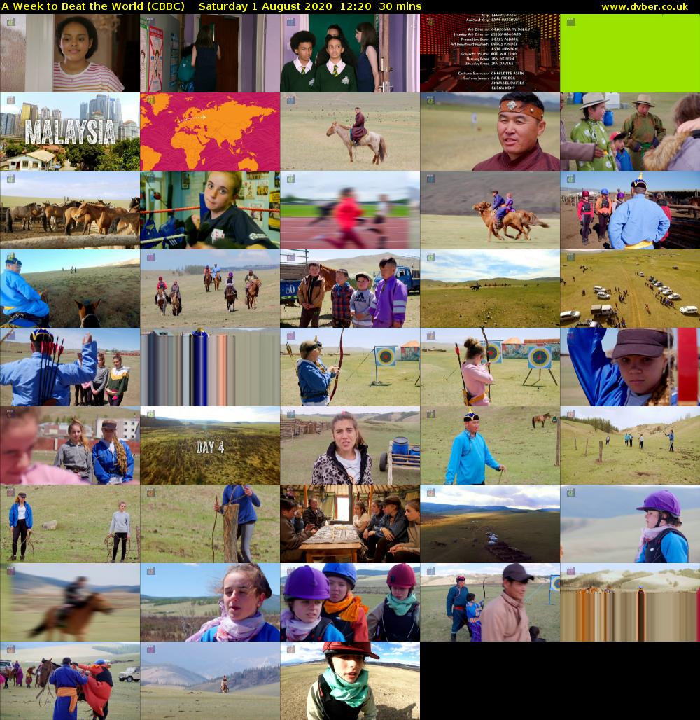A Week to Beat the World (CBBC) Saturday 1 August 2020 12:20 - 12:50