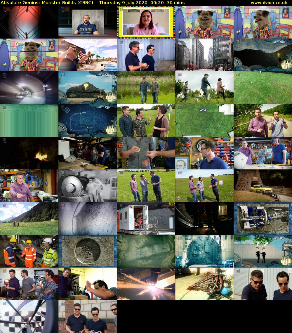 Absolute Genius: Monster Builds (CBBC) Thursday 9 July 2020 09:20 - 09:50