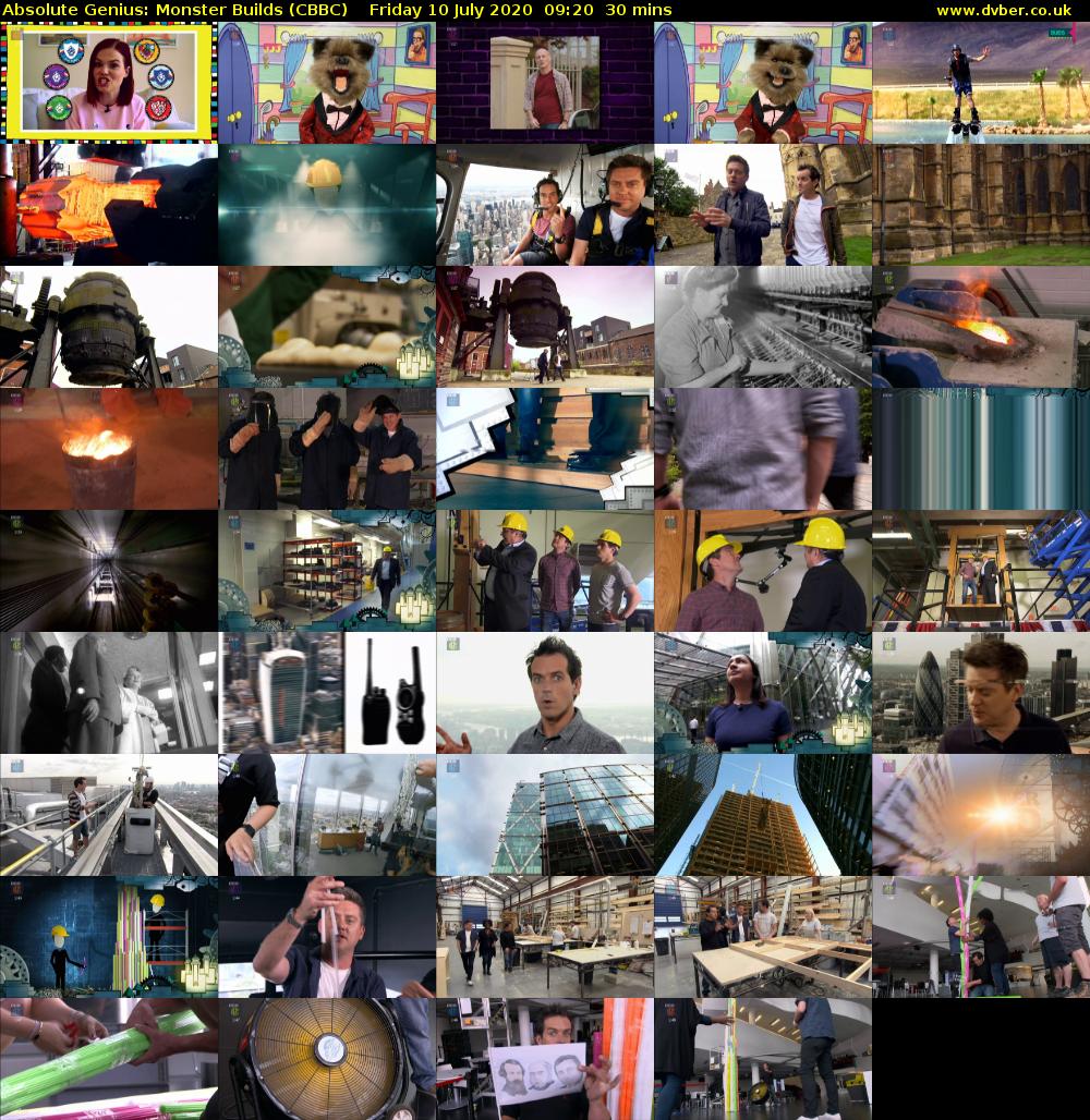 Absolute Genius: Monster Builds (CBBC) Friday 10 July 2020 09:20 - 09:50