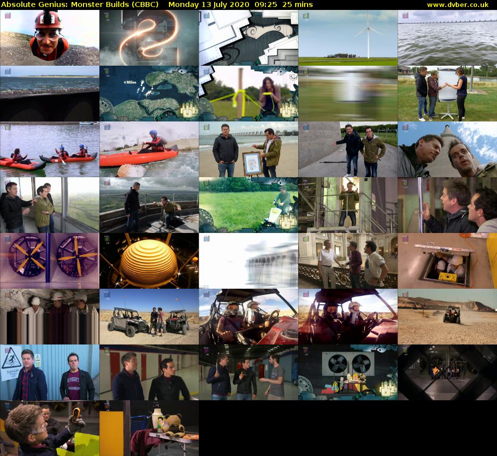 Absolute Genius: Monster Builds (CBBC) Monday 13 July 2020 09:25 - 09:50