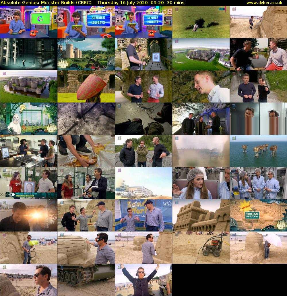 Absolute Genius: Monster Builds (CBBC) Thursday 16 July 2020 09:20 - 09:50