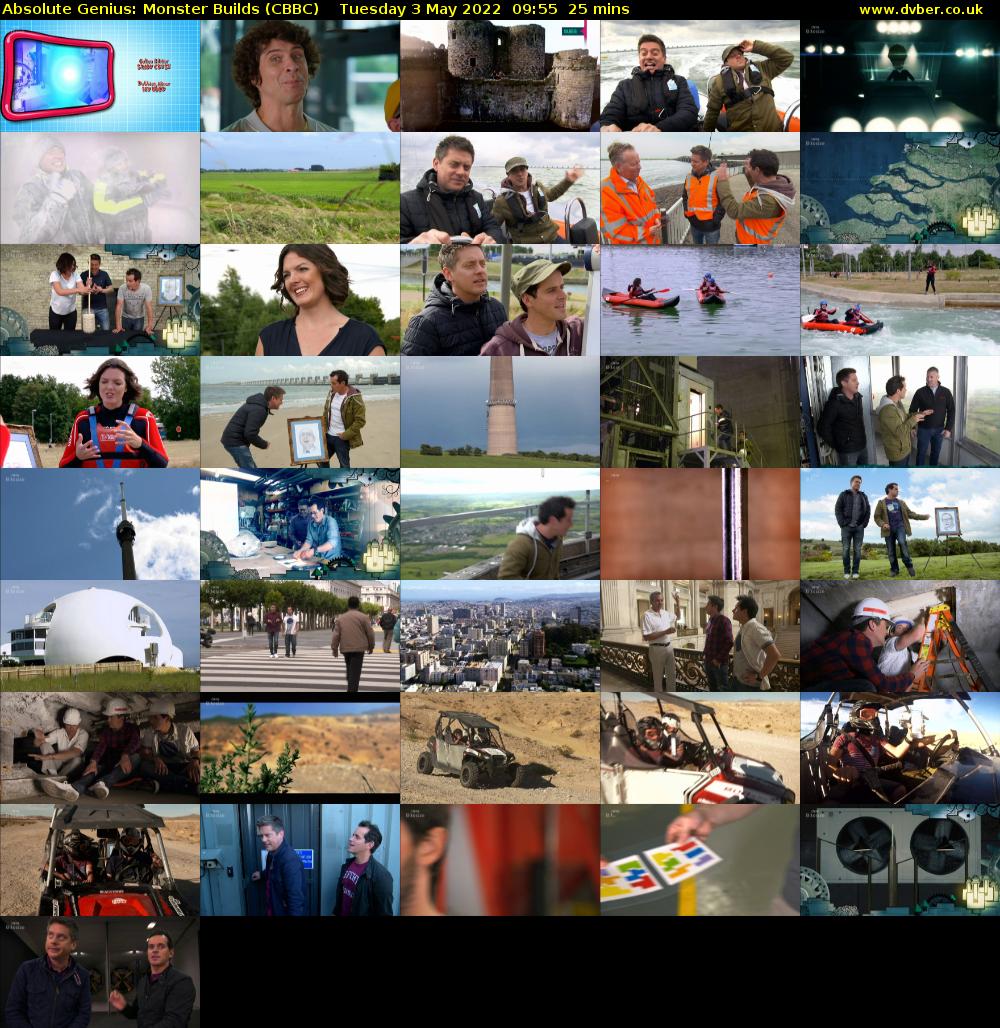 Absolute Genius: Monster Builds (CBBC) Tuesday 3 May 2022 09:55 - 10:20