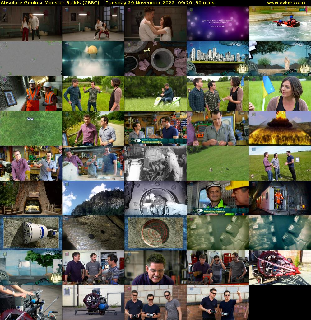 Absolute Genius: Monster Builds (CBBC) Tuesday 29 November 2022 09:20 - 09:50