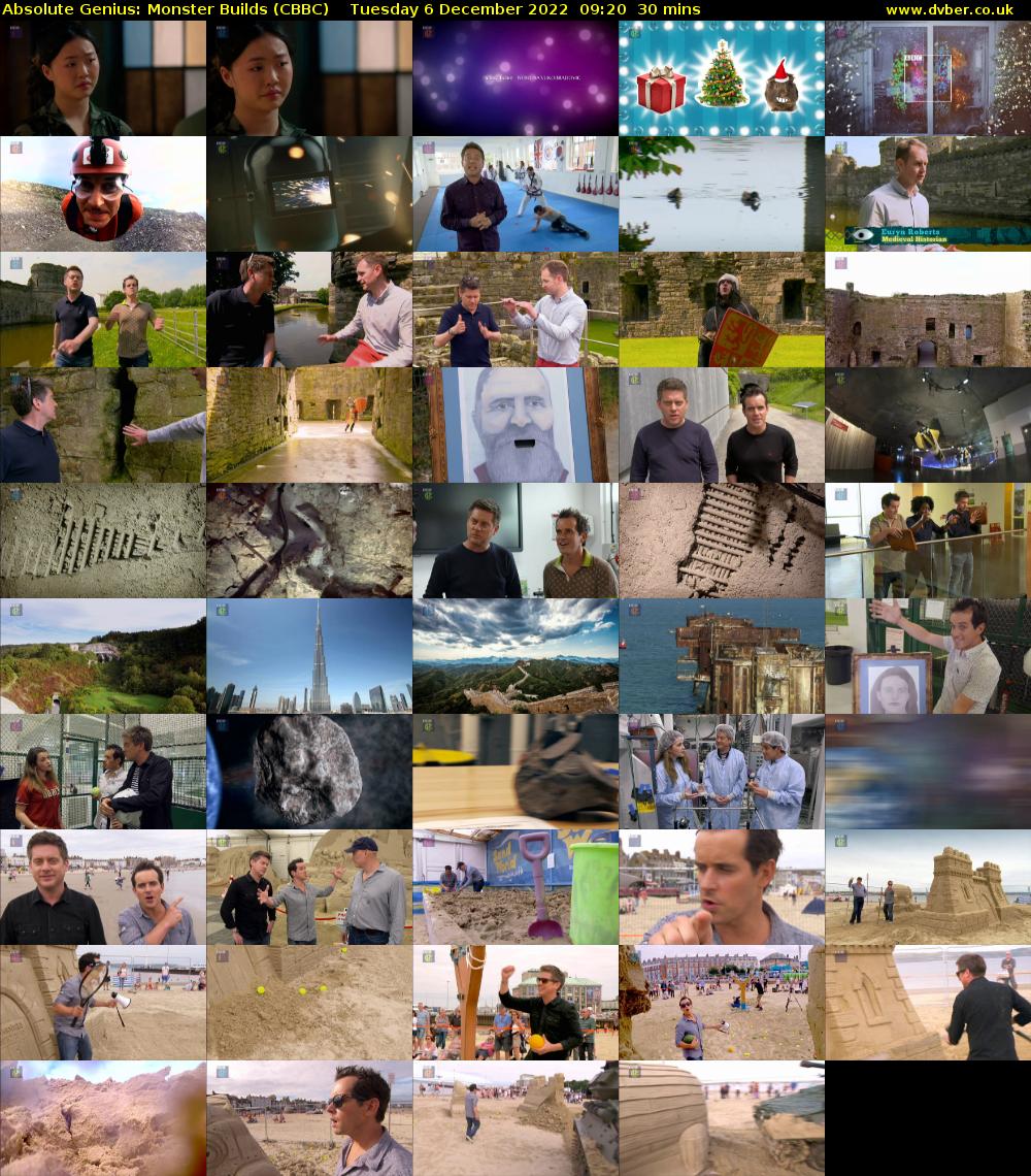 Absolute Genius: Monster Builds (CBBC) Tuesday 6 December 2022 09:20 - 09:50