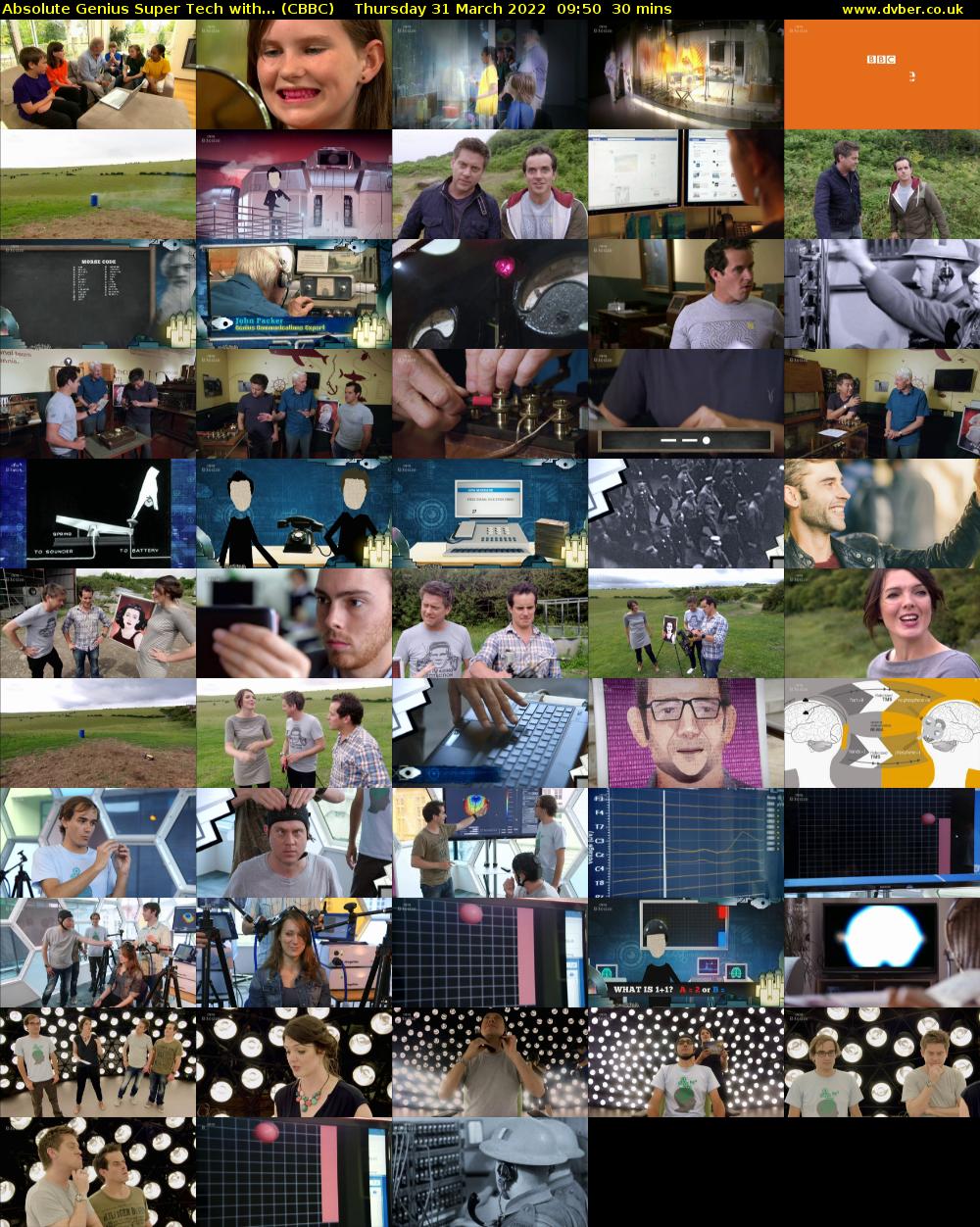 Absolute Genius Super Tech with... (CBBC) Thursday 31 March 2022 09:50 - 10:20
