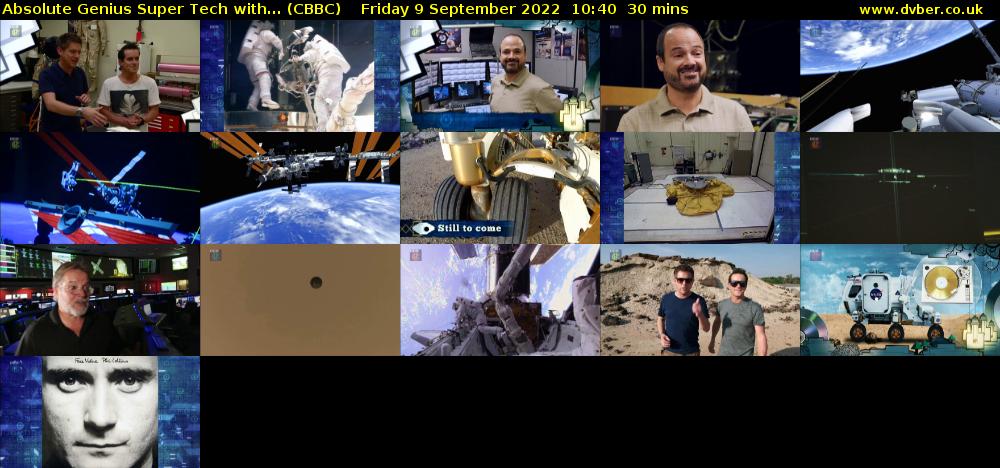 Absolute Genius Super Tech with... (CBBC) Friday 9 September 2022 10:40 - 11:10