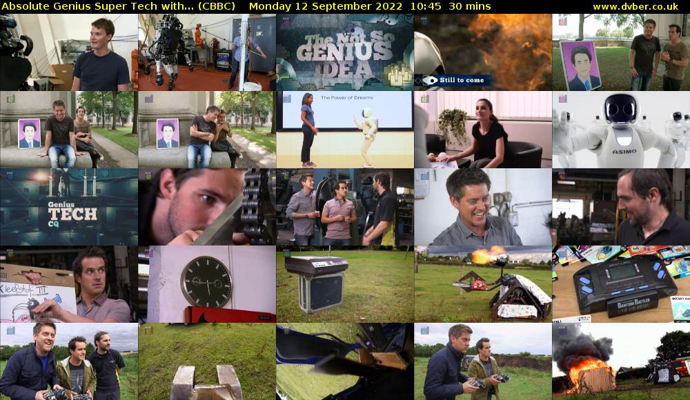 Absolute Genius Super Tech with... (CBBC) Monday 12 September 2022 10:45 - 11:15