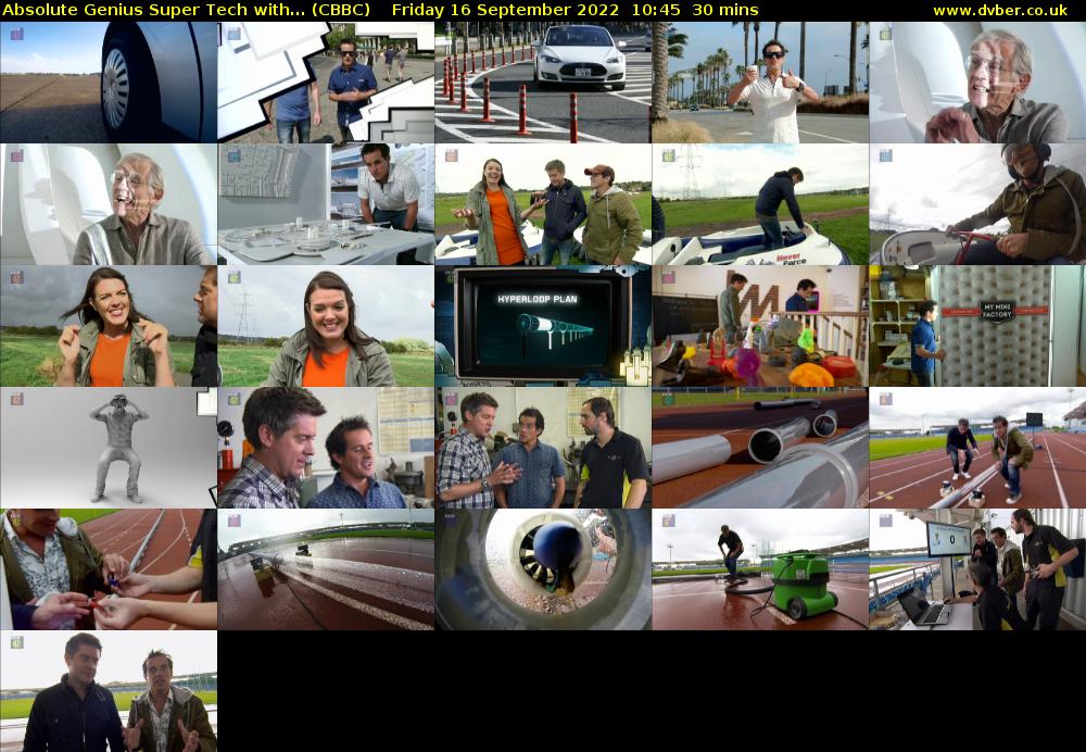 Absolute Genius Super Tech with... (CBBC) Friday 16 September 2022 10:45 - 11:15