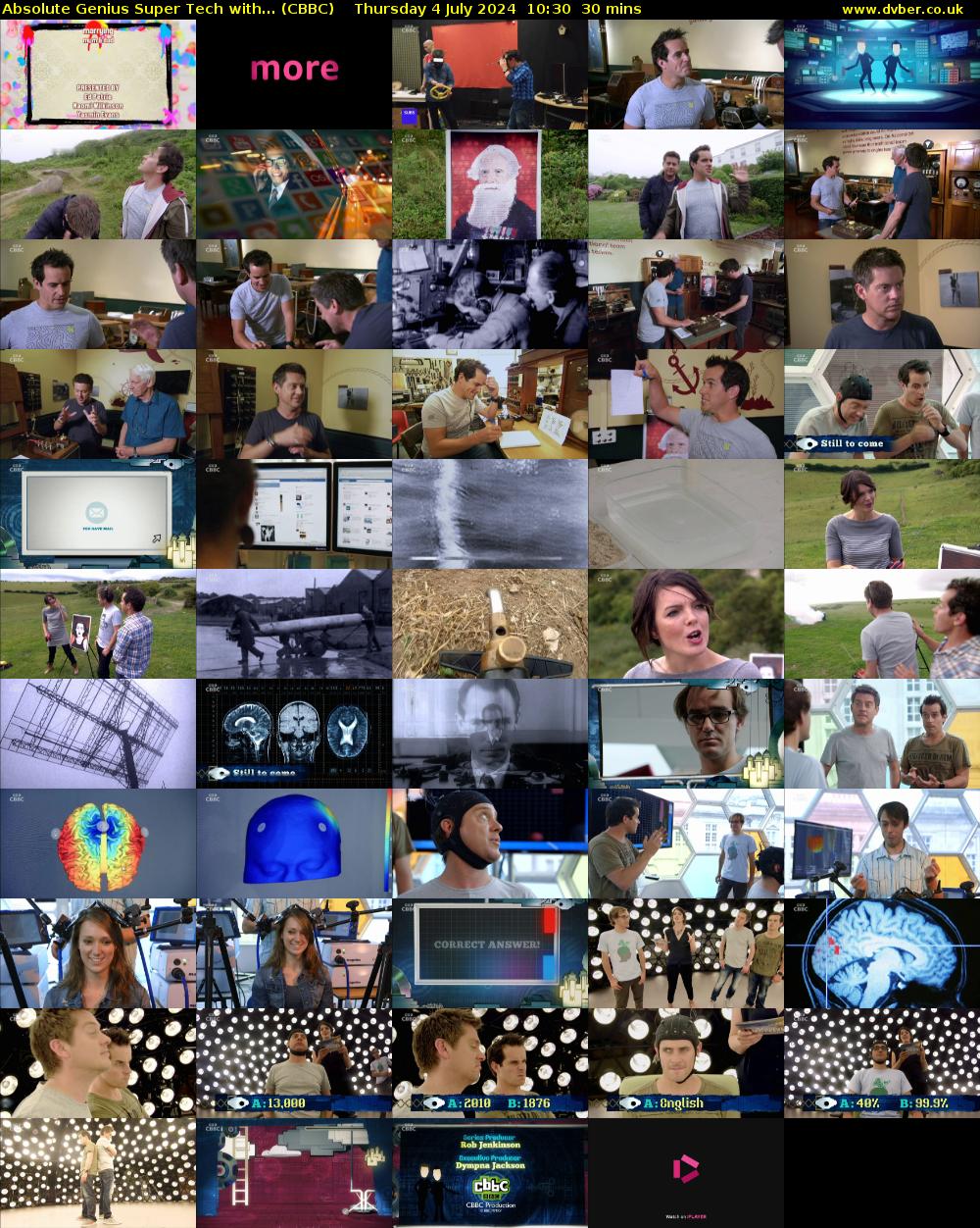 Absolute Genius Super Tech with... (CBBC) Thursday 4 July 2024 10:30 - 11:00