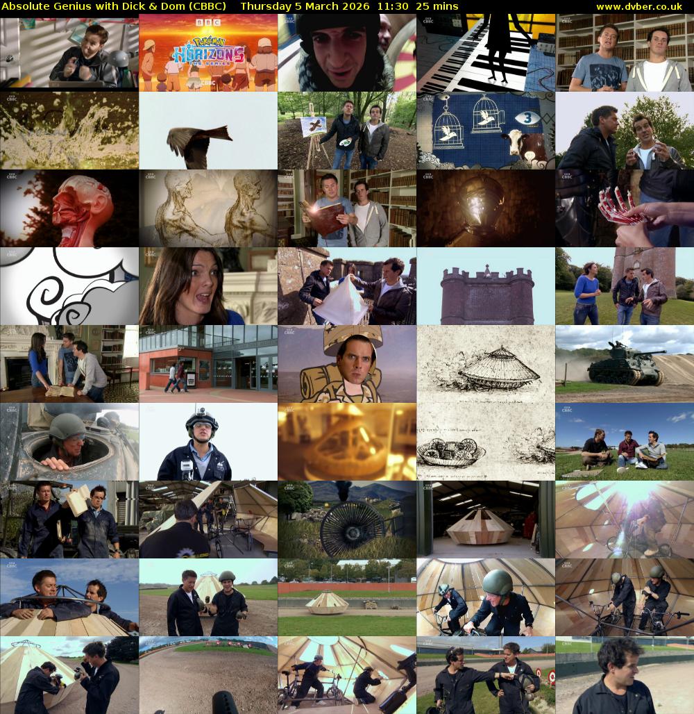 Absolute Genius with Dick & Dom (CBBC) Thursday 5 March 2026 11:30 - 11:55