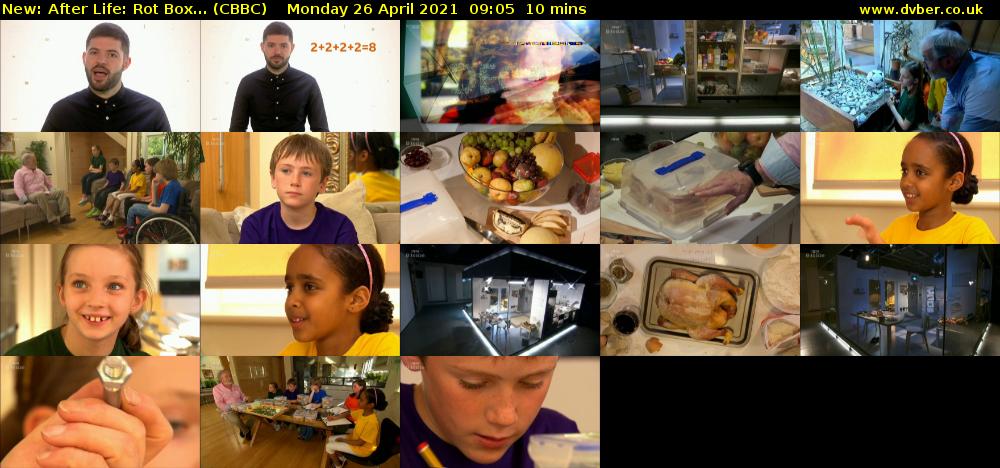 After Life: Rot Box... (CBBC) Monday 26 April 2021 09:05 - 09:15