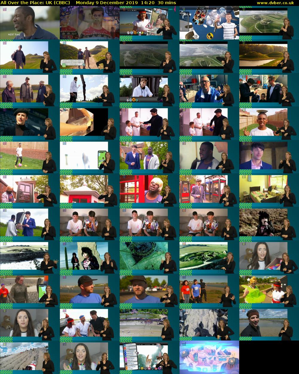 All Over The Place: UK (CBBC) Monday 9 December 2019 14:20 - 14:50