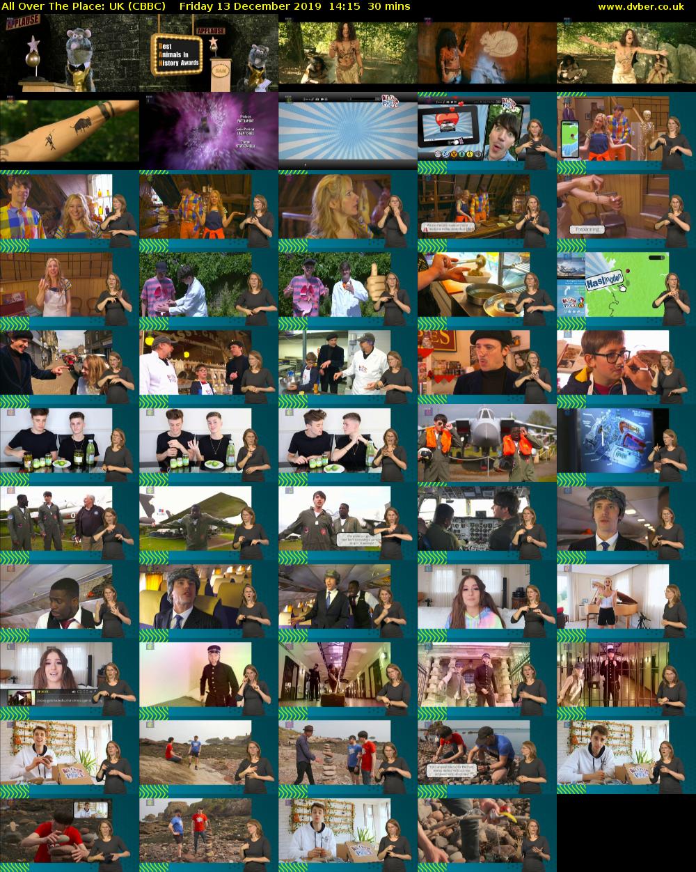 All Over The Place: UK (CBBC) Friday 13 December 2019 14:15 - 14:45