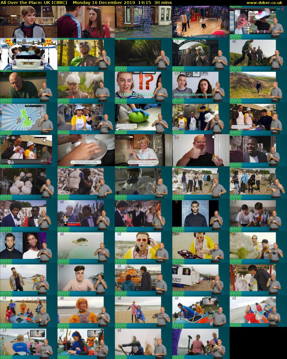 All Over The Place: UK (CBBC) Monday 16 December 2019 14:15 - 14:45