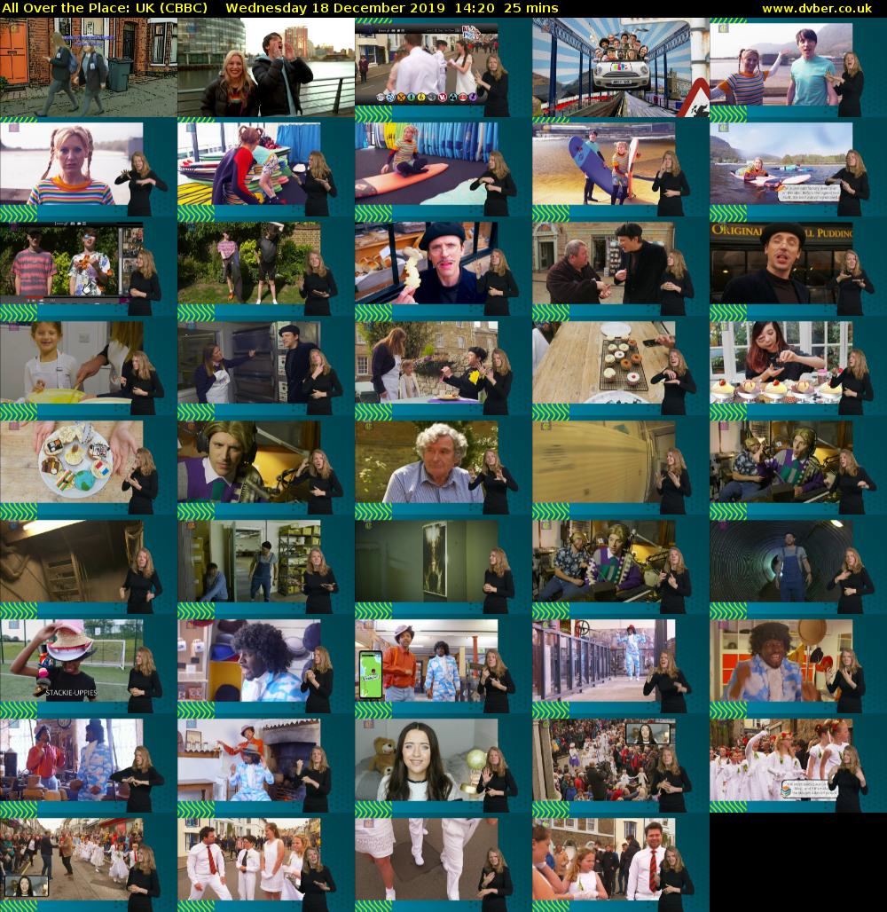 All Over The Place: UK (CBBC) Wednesday 18 December 2019 14:20 - 14:45