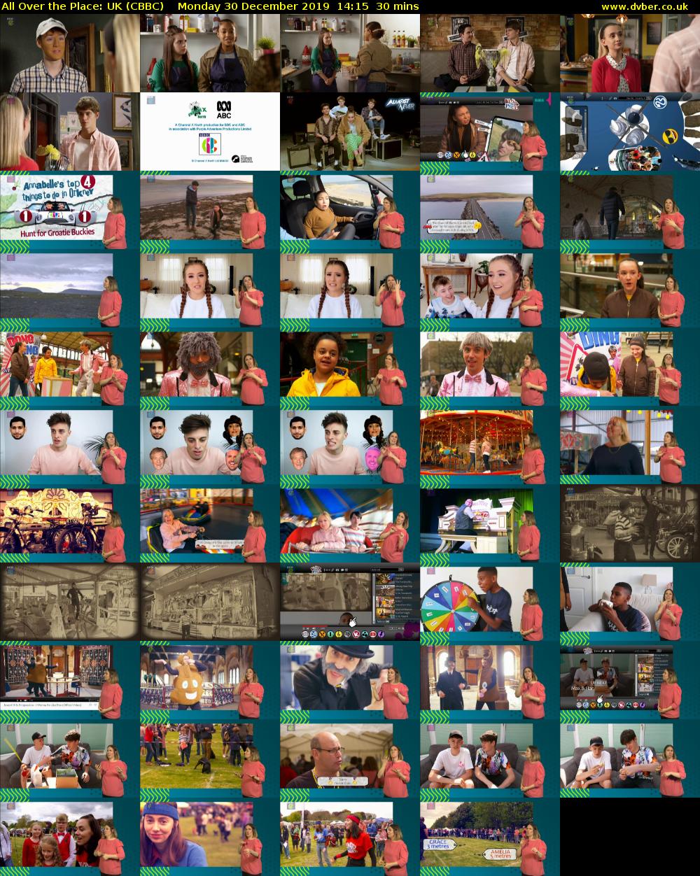 All Over The Place: UK (CBBC) Monday 30 December 2019 14:15 - 14:45