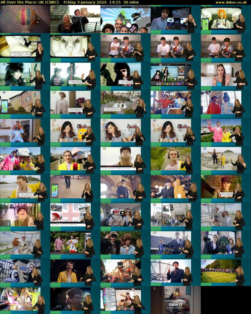 All Over The Place: UK (CBBC) Friday 3 January 2020 14:15 - 14:45