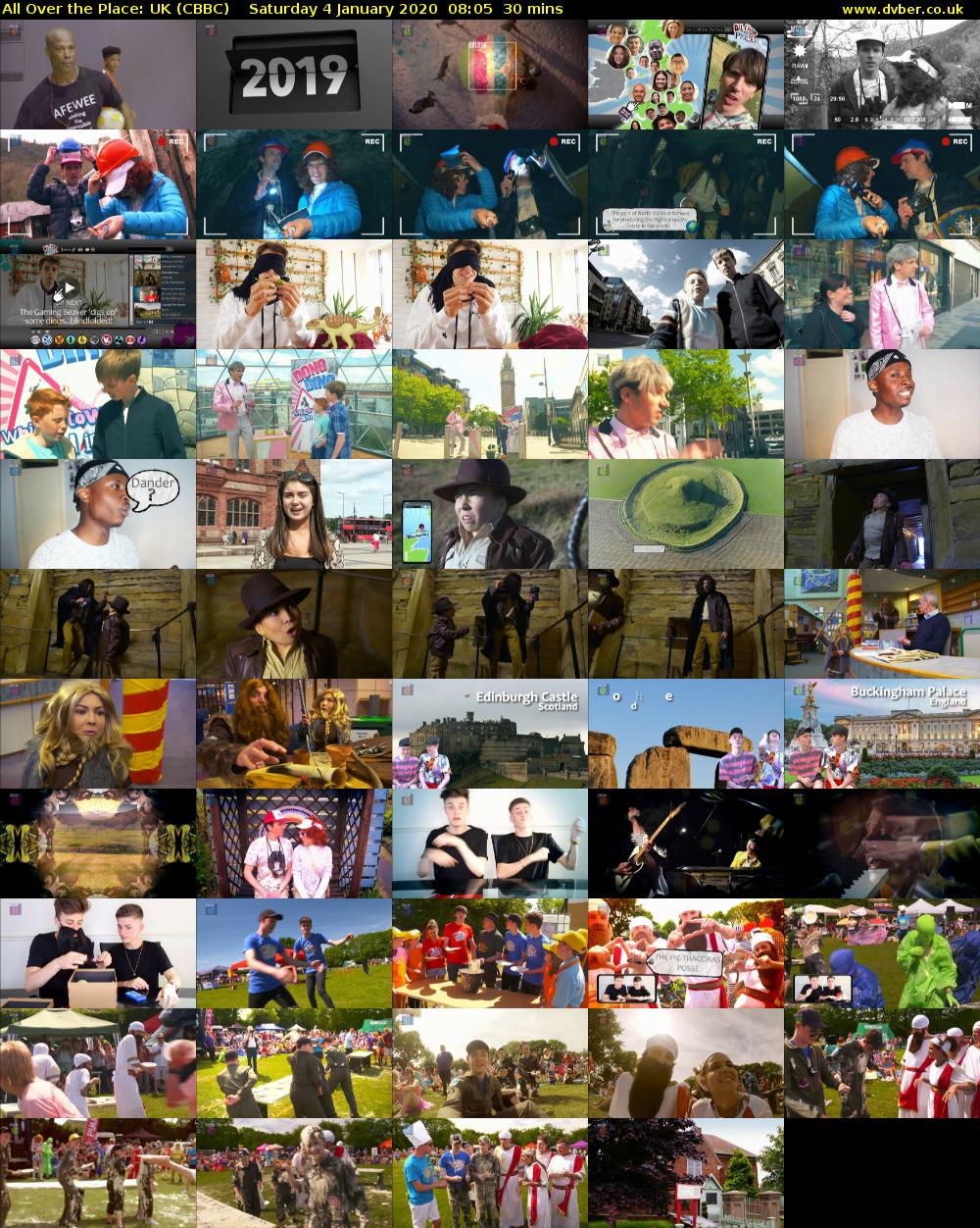 All Over The Place: UK (CBBC) Saturday 4 January 2020 08:05 - 08:35