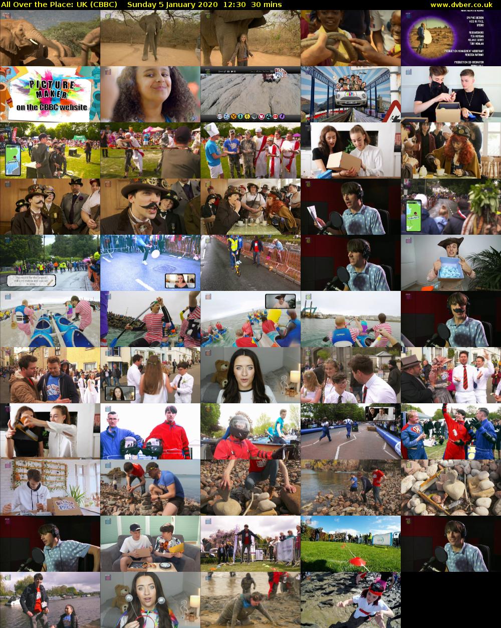 All Over The Place: UK (CBBC) Sunday 5 January 2020 12:30 - 13:00